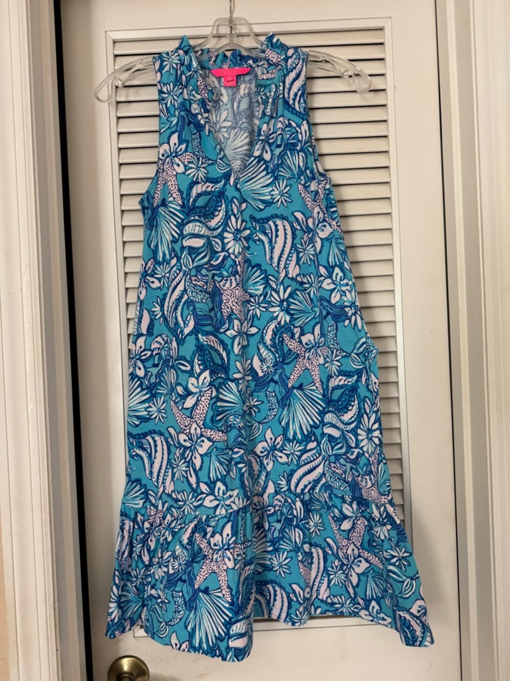 Lilly Pulitzer Blue & Aqua Tropical Print Dress size XXS